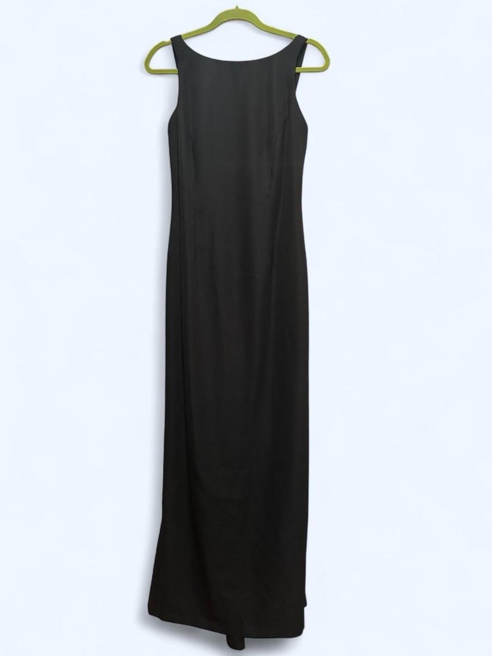 Vintage 90s Rhapsody Classic Black Sleeveless Formal Maxi Dress 8